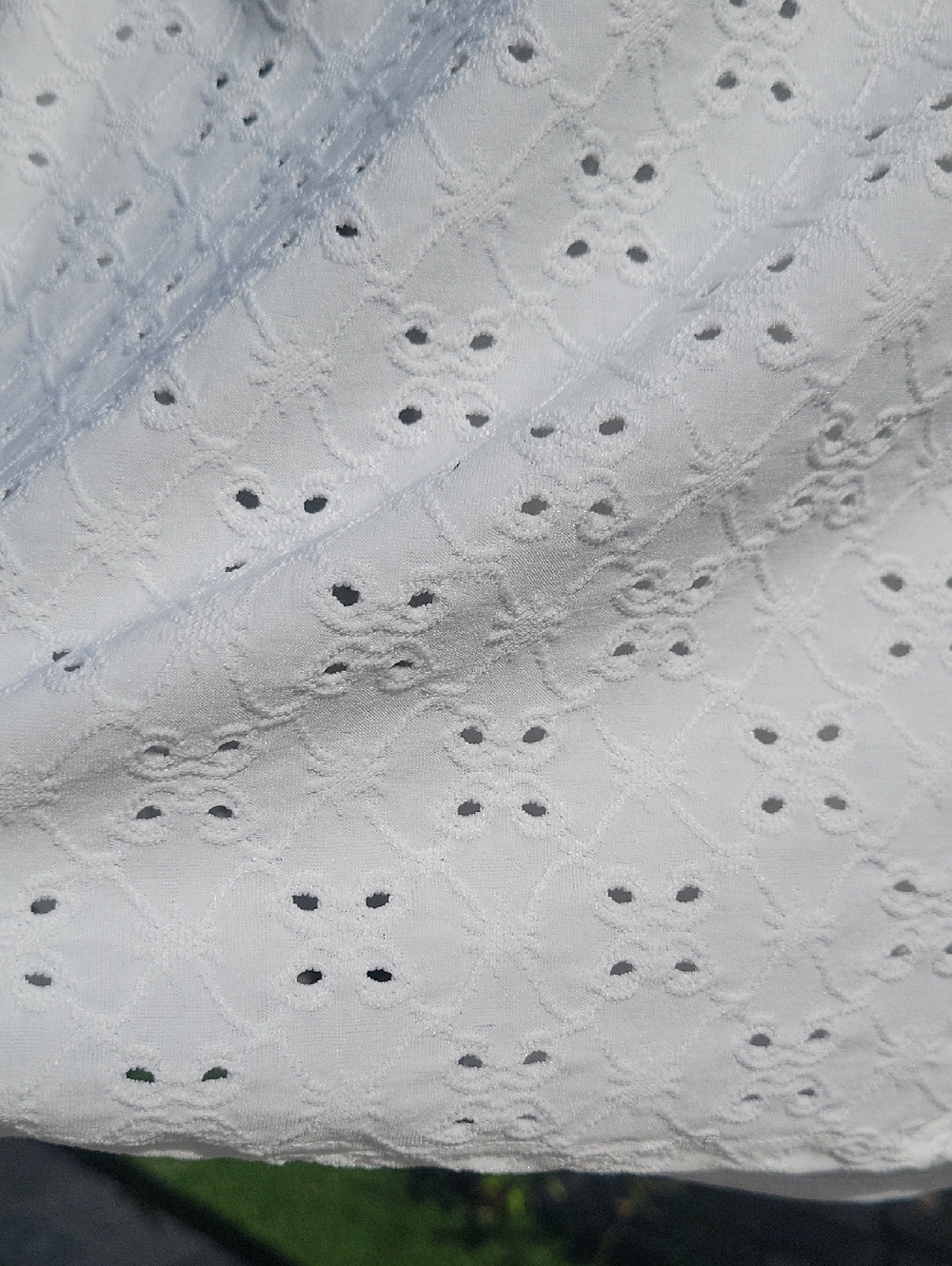 White Eyelet Puff-Sleeve Boho Mini Dress  Graduation Dress M - Picture 7 of 16